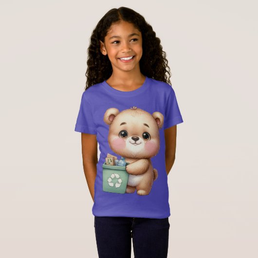 T-Shirt Jour des terres Teddy Bear Recycle Save the Enviro (Devant entier)