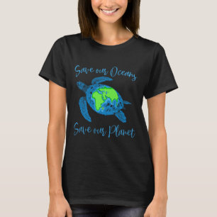 T-shirt Jour des terres Tortue de mer Sauvez nos océans Sa