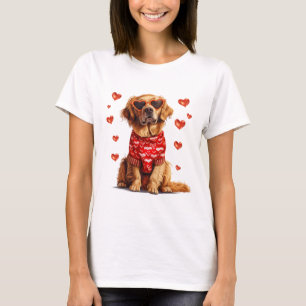 T-shirt Jour des Valentines Chien d'or