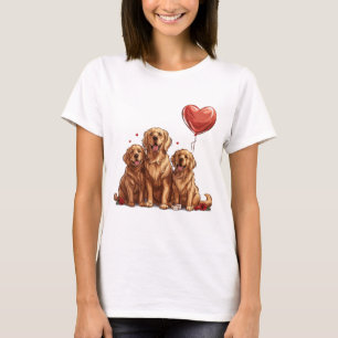 T-shirt Jour des Valentines Chien d'or