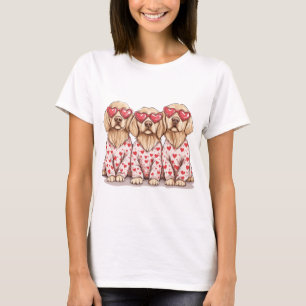 T-shirt Jour des Valentines Chiens d'or