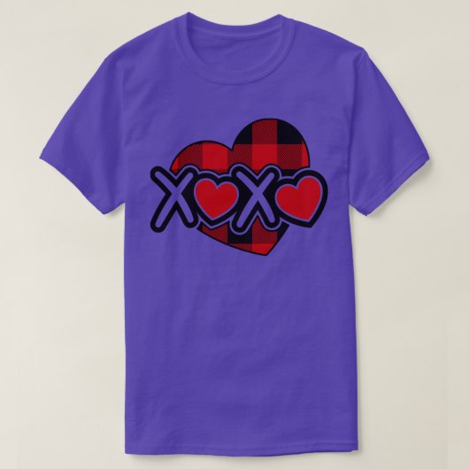 T-shirt Jour des Valentines Coeurs XOXO (Design devant)