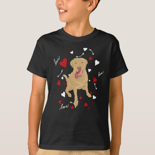 T-shirt Jour des Valentines de Dudley Labrador (Devant)