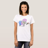 T-shirt Jour des Valentines des éléphants romantiques (Devant entier)