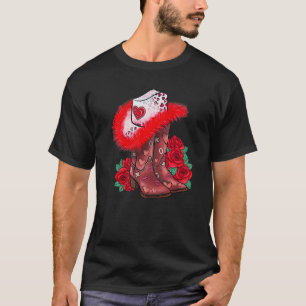 T-shirt Jour des Valentines Occidentales Bottes de fille Y