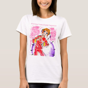 T-shirt Jour des Valentines roses et rouges Kagura Yato