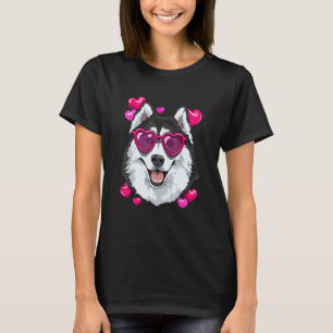 T-shirt Jour des Valentines Sibérie Husky Chien Coeur Coup