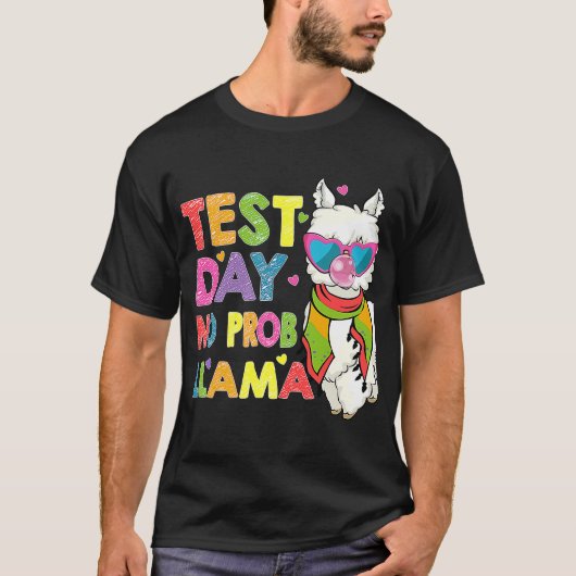 T-shirt Jour d'essai No Prob Llama Cute Llama Test de l'en (Devant)