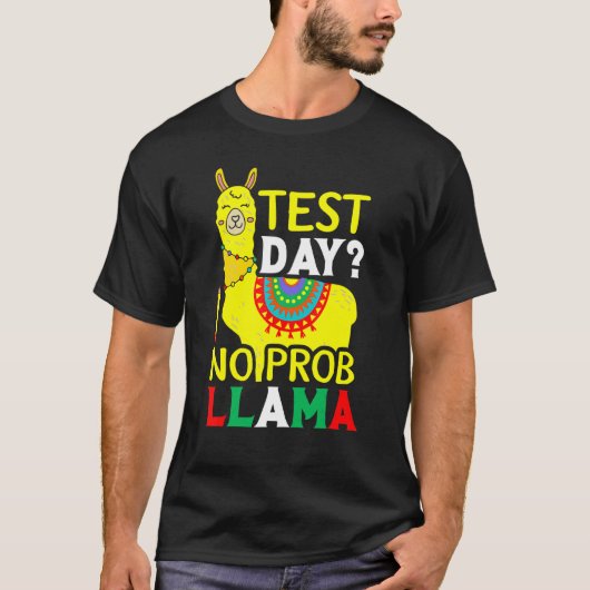 T-shirt Jour d'essai No Prob Llama Enseignant Exam Testi (Devant)