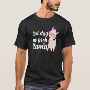 T-shirt Jour d'essai No Prob Llama Femmes Enseignante Stat