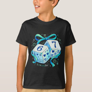 T-shirt jour drôle de maths 67 six sept dés 6 7 mème