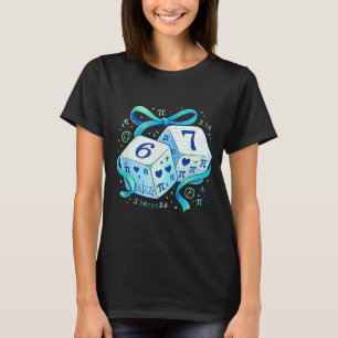 T-shirt jour drôle maths 67 six sept dés 6 7 mème