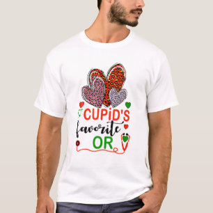 T-shirt Jour du coeur léopard Cupid Favori OU Valentines