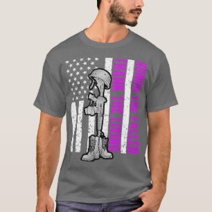 T-shirt Jour du coeur violet Honneur militaire Les morts M