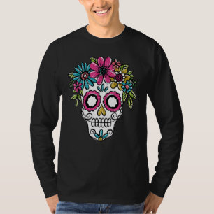 T-shirt Jour Du Crâne Morts Surge Crâne Fleur Crâne Sugar 