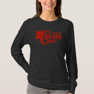 T-shirt Jour du drapeau du Canada Feuille d'érable Joyeux