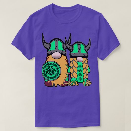 T-shirt Jour du mignon Viking Gnome Couple St Patrickx27s (Design devant)