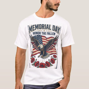 T-shirt Jour du Souvenir Aigle Drapeau Coquelicots Graphiq