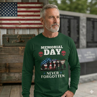 T-shirt Jour du Souvenir Jamais Oublié Patriotique Militai