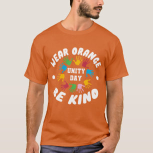 T-shirt jour d'unité porter orange être gentil
