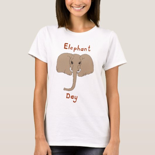 T-shirt jour éléphant mignon (Devant)