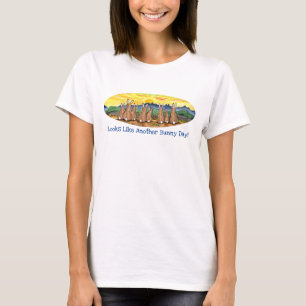 T-shirt Jour ensoleillé Matin lever soleil lapin lapin Art