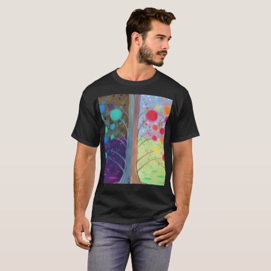T-shirt Jour Et Nuit - Dualité Arbre (Devant entier)