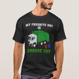 T-shirt Jour Favori de poubelle Camion Favori Canettes de