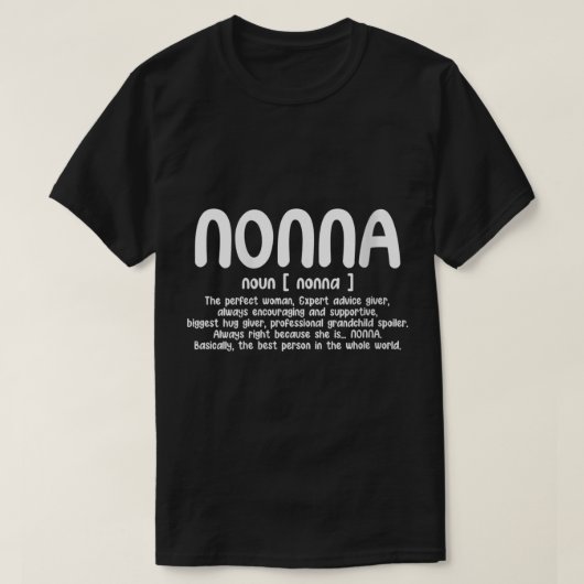 T-shirt Jour Fête Fête Fille Nonna Tee Avec Définition Non (Design devant)