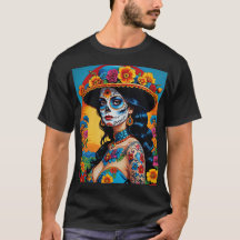 Jour floral de la Catrina de la Mort Tee