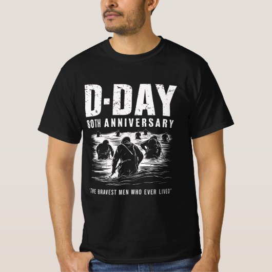 T-shirt Jour J 80e anniversaire - Les hommes les plus cour (Devant)