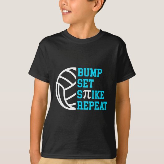 T-shirt Jour Pi Volleybyll Bump Set Spike Répéter Math Ens (Devant)