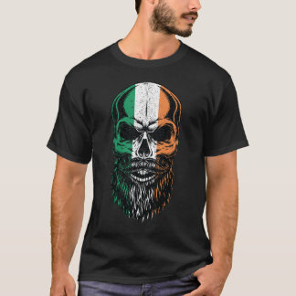 T-shirt Jour Saint-Patricks de la tête de crâne, drapeau i