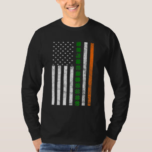 T-shirt Jour Saint-Patricks Drapeau irlandais américain Ir