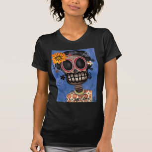 T-shirt Jour squelettique de Muerta de la chemise morte