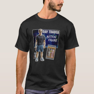 T-shirt Jour Trader Action Figure Funny Stockbroker Active