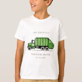 T-shirt Jour vert mignon Garbage Truck Enfants N'importe q (Devant)