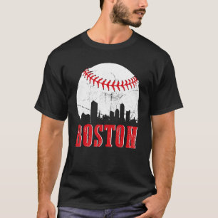 T-shirt Jour vintage de baseball Boston Skyline