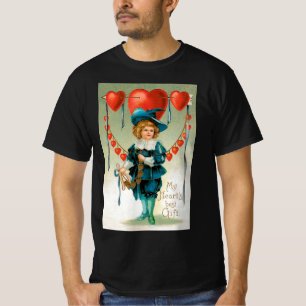 T-shirt Jour vintage des Valentines, Garçon victorien aux