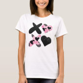 T-shirt Jour Xoxo Valentines Noir et Rose (Devant)