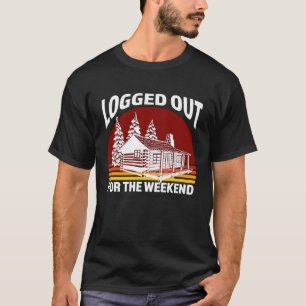 T-shirt Journal Cabine Vie de montagne Pins arbres feu de