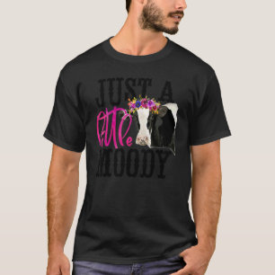 T-shirt Journal floral Vache Juste Génisse un peu lunatiqu