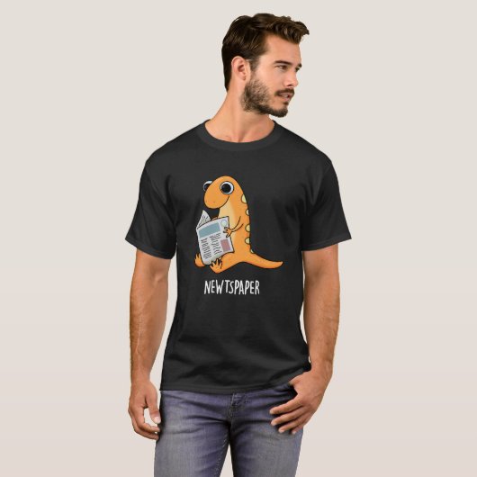 T-shirt Journal Funny Newt Pun Dark BG (Devant entier)