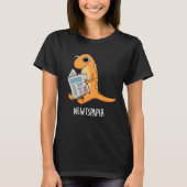 T-shirt Journal Funny Newt Pun Dark BG (Devant)