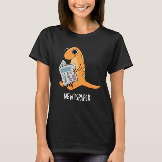 T-shirt Journal Funny Newt Pun Dark BG (Devant)