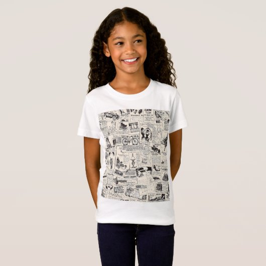 T-Shirt Journal vintage (Devant entier)