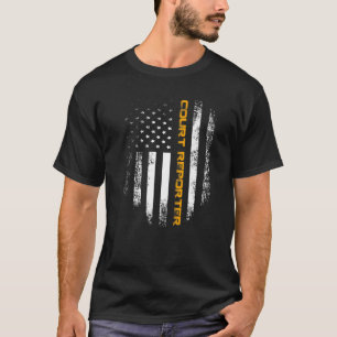 T-shirt Journaliste vintage Avec Cool Drapeau Américain Gi