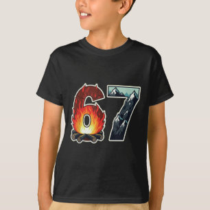 T-shirt Journaux de feu de camping Nombre 67 Montagne