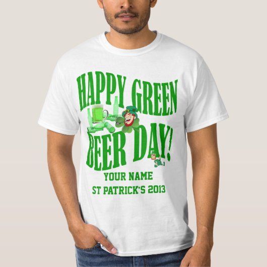 T-shirt Journée de la bière verte St Patrick's (Devant)