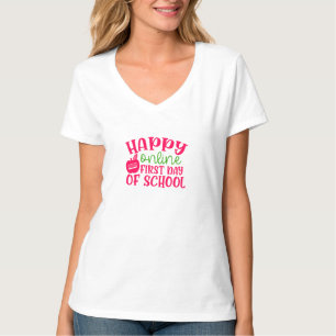 T-shirt Journée de l'enseignant Happy en ligne Premier jou